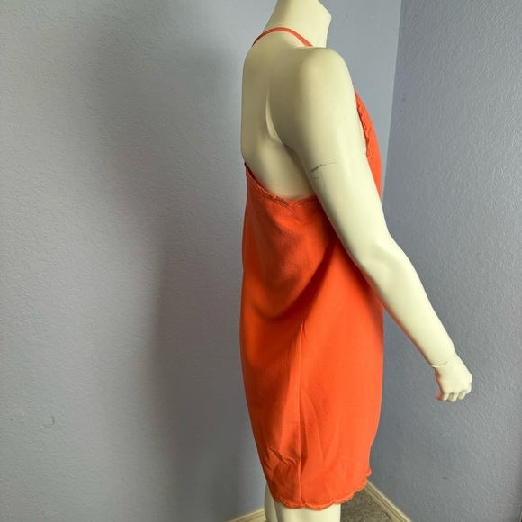 Trina Turk Vine Halter Front Pleat Size 8 Coral Lined Tank Dress - Picture 6 of 7